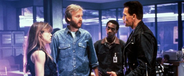 James Cameron, T2’nin setinde oyuncularla