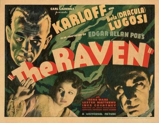 Lot 426 Boris Karloff title-lobby card for The Raven.