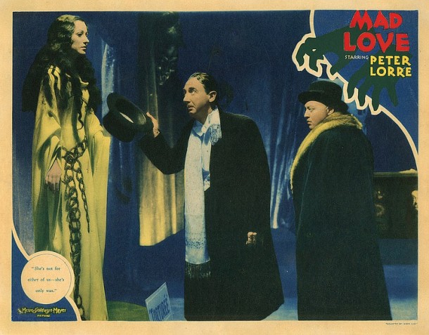 Lot 475 Peter Lorre lobby card for Mad Love.(198  views)