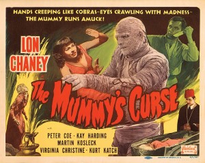 Morris Everett Müzayedesinden Sizin İçin Seçtiklerimiz 43 – Lot 509 Reissue title lobby card for The Mummy’s Curse.84 views
