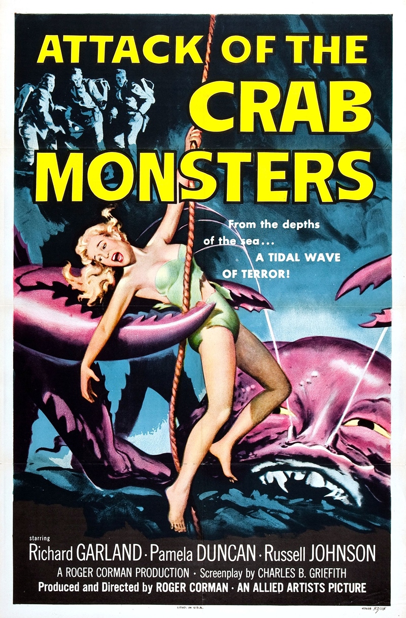 Film Afişlerinde Kız Kaçıran Yaratıklar 4 – attack of crab monsters poster 01