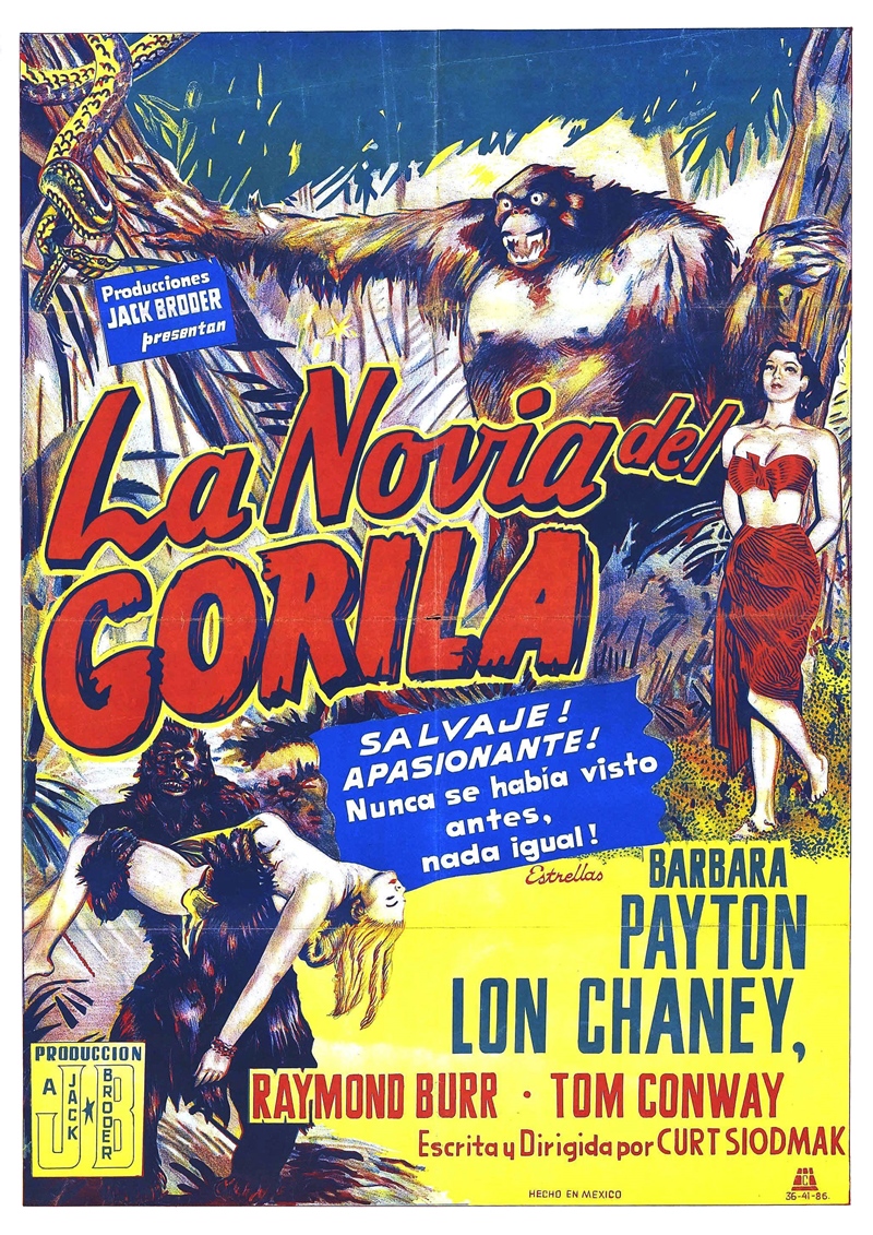 Film Afişlerinde Kız Kaçıran Yaratıklar 16 – bride of gorilla poster 01