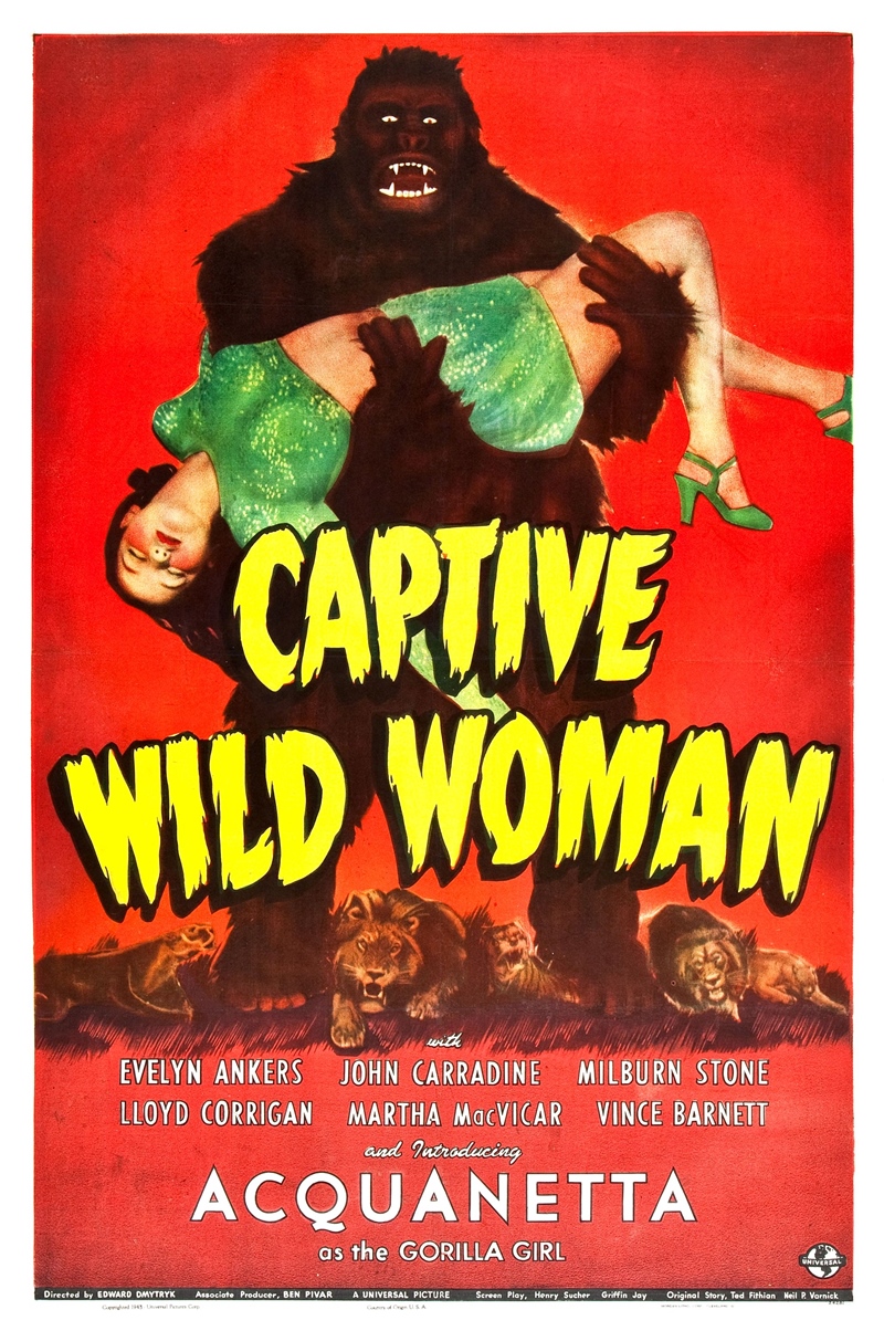 Film Afişlerinde Kız Kaçıran Yaratıklar 21 – captive wild woman poster 01