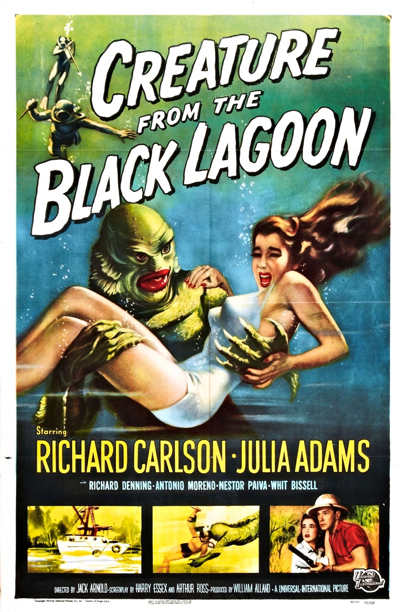 Film Afişlerinde Kız Kaçıran Yaratıklar 27 – creature from black lagoon poster 01