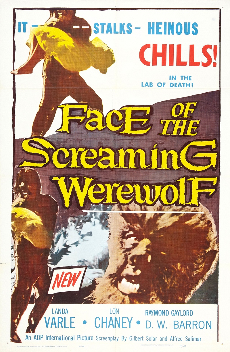 Film Afişlerinde Kız Kaçıran Yaratıklar 41 – face of screaming werewolf poster 01