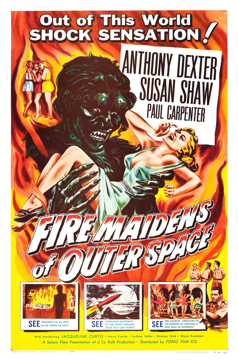 Film Afişlerinde Kız Kaçıran Yaratıklar 42 – fire maidens of outer space poster 01