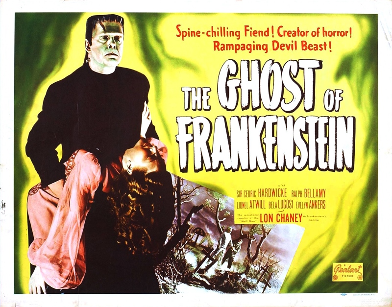 Film Afişlerinde Kız Kaçıran Yaratıklar 53 – ghost of frankenstein poster 03