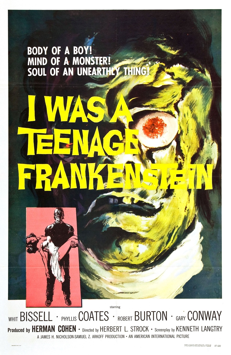 Film Afişlerinde Kız Kaçıran Yaratıklar 62 – i was teenage frankenstein poster 01