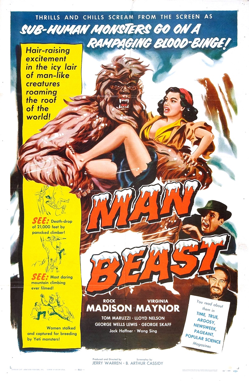 Film Afişlerinde Kız Kaçıran Yaratıklar 72 – man beast 1956 poster 01