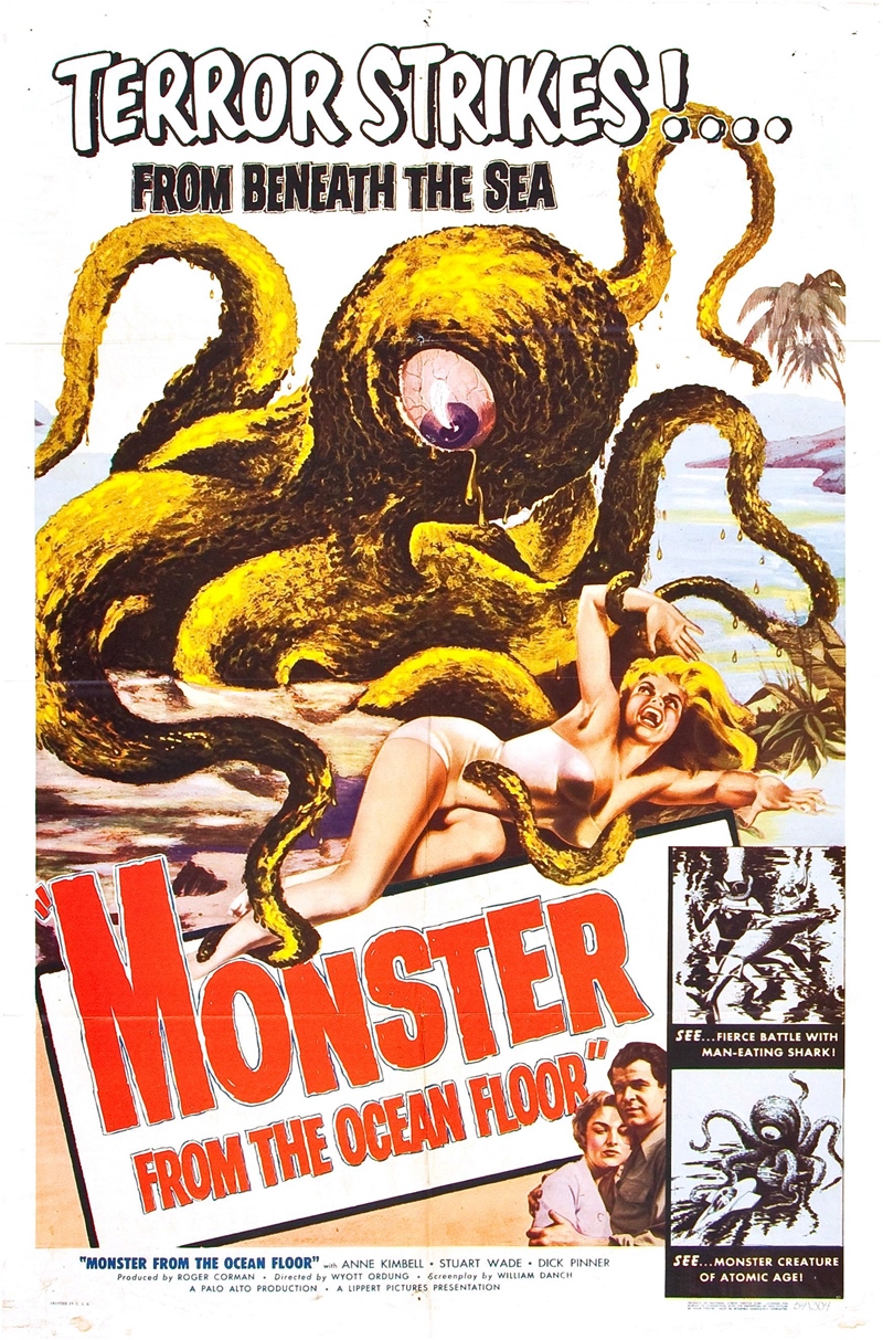 Film Afişlerinde Kız Kaçıran Yaratıklar 80 – monster from ocean floor poster 04