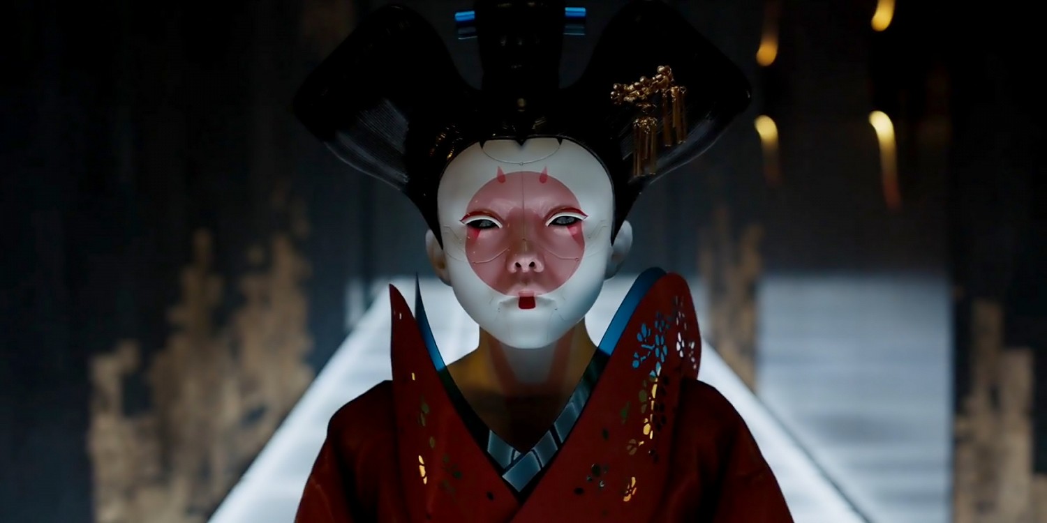 Ghost in the Shell / Kabuktaki Hayalet Afiş 1 – Ghost in the Shell Trailer Robo Geisha Face