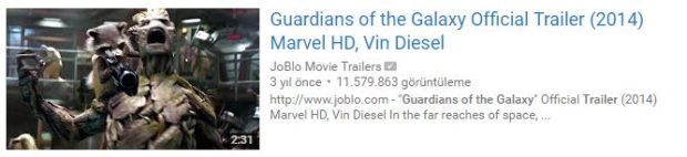 Fragmanlar Filmlerin Gişe Hasılatına Etki Ediyor mu? 11 – 2014 Guardians of the Galaxy X