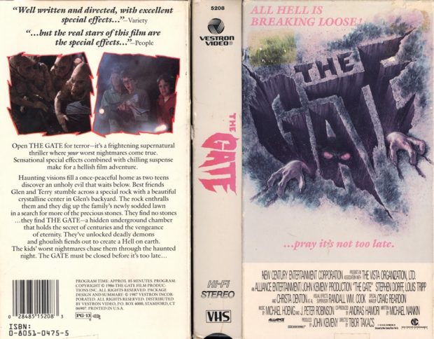 The Gate (1987) ve Gate 2: The Trespassers (1990) 24 – The Gate VHS kapak 1