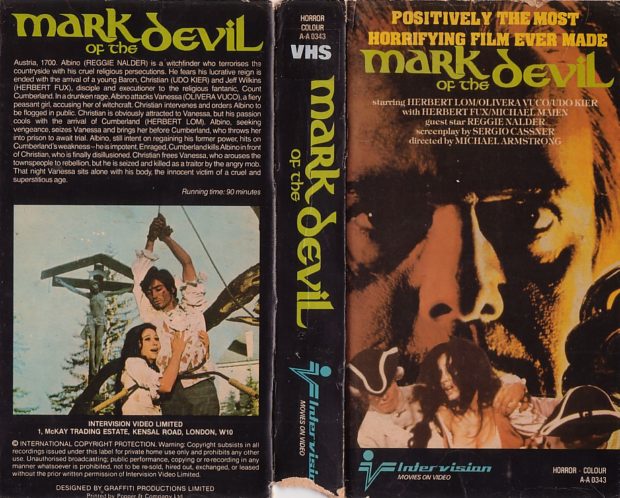 Erken Dönem İşkence Pornolarından: Mark of the Devil (1970) 33 – Mark of the Devil 1970 VHS kapak 2