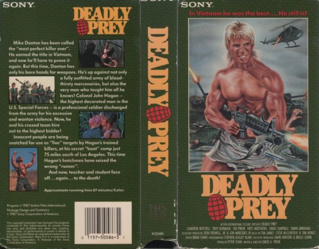 Yanlış Kişiye Çattılar: Deadly Prey (1987) 7 – Deadly Prey VHS kapak