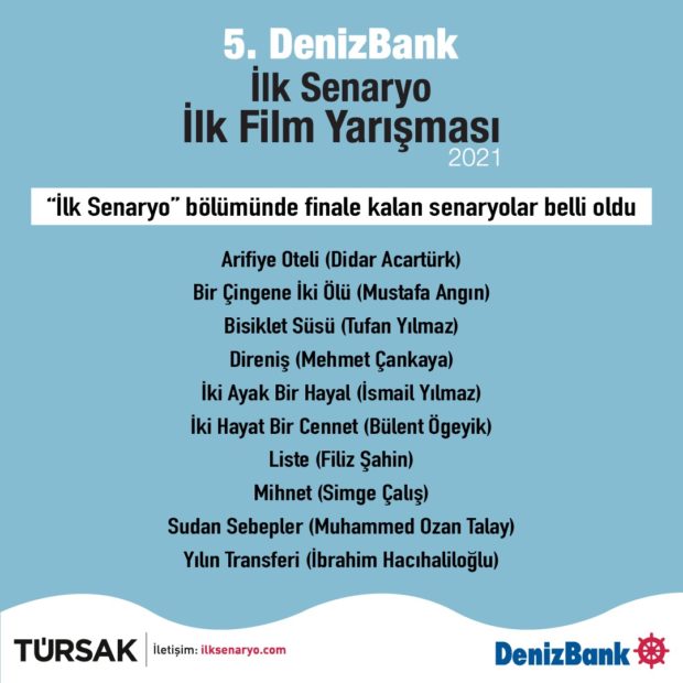 İlk Senaryo Bölümünde Finale Kalan 10 Senaryo 1 – 5 DenizBank Ilk Senaryo Ilk Film Yarismasi Senaryo finalistler